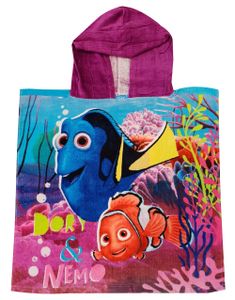 Findet Dorie Kinder Bade-Poncho mit Kapuze Dory und Nemo 50 x100cm