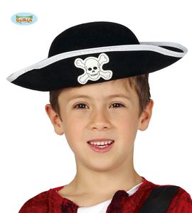 piratenhut Junior Filz schwarz-weiß Einheitsgröße