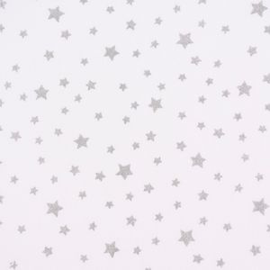 Baumwollstoff Sterne weiß silberfarbig Glitzer 1,5m Breite