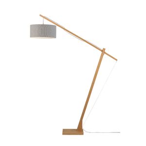 GOOD&MOJO - Stehleuchte Montblanc - Bambus/Hellgrau - 175x47x207cm für Wohnzimmer, Schlafzimmer