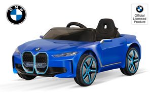 BMW i4 Kinderauto Elektroauto mit Lizenz 2x30W 12V 7Ah Kinderauto Kinderfahrzeug Blau