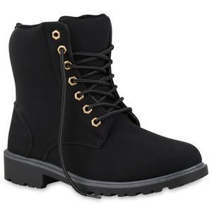 Mytrendshoe Worker Boots Dámské boty s profilovanou podrážkou Outdoor Ankle Boots Zipper 812554, Barva: černá, Velikost: 42