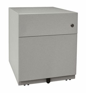 BISLEY Note Rollcontainer mit 2 Schüben aus Metall abschließbar in silber - Bürocontainer mit Universalschublade & Hängeregistratur, Container mit
