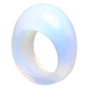 Ring aus Opalit (synth. Mondstein) mit Wölbung massiv Opalitring Mondsteinring für Damen,Innenumfang 57mm  Ø18.1mm