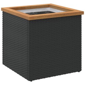 vidaXL Pflanzkübel Schwarz 40x40x40 cm Poly Rattan