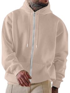 Herren Strickjacken Outwear Reißverschluss Up Hoodies Regelmäßig Fit Sweatshirt Casual Dunkler Khaki,Größe EU XL
