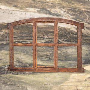 Eisenfenster für Gartenmauer, Stallfenster, Fenster für antike Mauer - 57x42