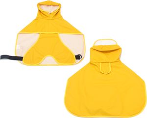 3XL Kurtka przeciwdeszczowa dla psa z przezroczystym kapturem, poncho przeciwdeszczowe dla małych i średnich psów, ukryty otwór trakcyjny, konstrukcja chroniąca brzuch