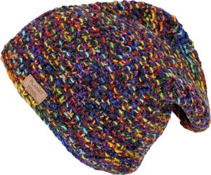 Beanie Mütze, Bunte Strickmütze, Wollmütze, Wintermütze, Nepalmütze - Bunt, Uni, Mehrfarbig, Wolle, Mützen