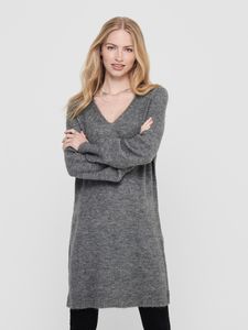 Jacqueline de Yong JDYELANORA L/S V-NECK DRESS KNT NOOS LieferantenFarbe: dark grey melange, Größe: M