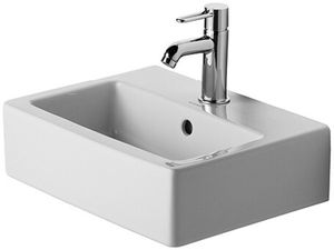 Duravit Handwaschbecken VERO mit Überlauf, Hahnlochbank, 450 x 350 mm, 1 Hahnloch weiß