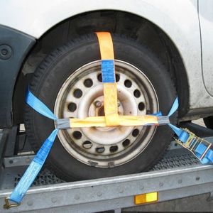 4 x Spanngurt Zurrgurt Radsicherung AUTO TRANSPORT PKW KFZ Trailer Autoanhänger