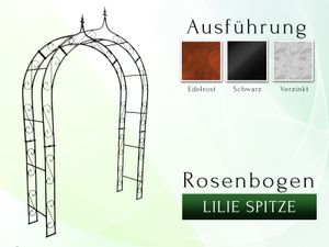 Rosenbogen  HOLLAND Gesamtbreite 1,40 m Lilie Spitze Rost