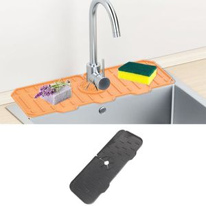 ["Küche Silikon Wasserhahn Matte Blume Waschbecken Splash Pad Ablauf Pad Bad Arbeitsplatte Protector Quick Dry Tablett, Schwarz "],