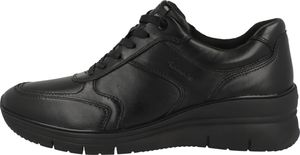 Tamaris damskie sneakersy skórzane sznurowane niskie buty 1-23764-43, rozmiar:41 EU, kolor:Czarny