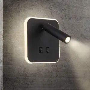 10W LED Wandleuchte Innen LED Wandstrahler mit Schalter für Schlafzimmer Nachttisch Wohnzimmer Arbeitszimmer, Schwarz, Lichtfarbe: Warmweiß