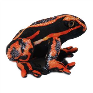 Plüschtier Frosch 24 cm, orange schwarz, Frösche Stofftiere Plüschtier Kuscheltier Pfeilgiftfrosch