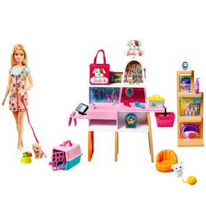 Barbie Haustier-Salon Spielset mit Puppe, Anziehpuppe mit Zubehör