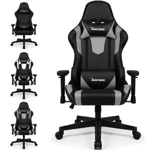 Aiibot Gaming Stuhl Bürostuhl Ergonomisch Schreibtischstuhl Bürostuhl 150 kg Drehstuhl mit  Lordosenstütze, Gaming Sessel 90°-165° und Wippfunktion