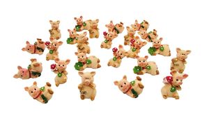 24 Glücksschweine Figuren Glücksbringer Mini Schweinchen Tischdeko
