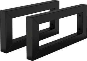 ML-Design 2er Set Wandkonsole für Waschtisch, 30x15 cm, Schwarz, aus Stahl