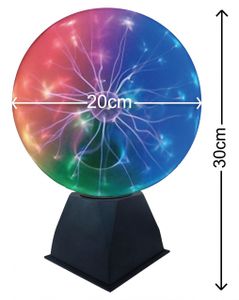 Plasmakugel 30cm hoch, 3 farbige Blitze! 3 Color Magische Blitze
