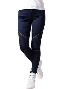 Dámské kalhoty Urban Classics Ladies Stretch Biker Pants dark denim - 27