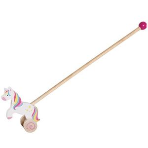 GOKI Holz Schiebetier Einhorn Schiebefahrzeug Holzstange
