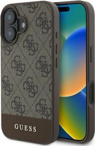 Pouzdro Guess 4G Stripe Logo iPhone 16 Brown