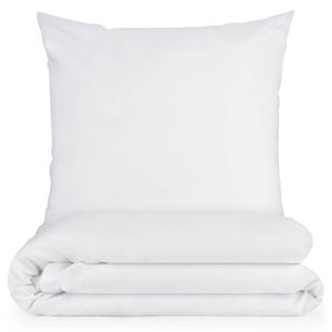 Blumtal Basic Bettwäsche 140x200 cm & Kissenbezug 40x80 cm - Bettbezüge aus Atmungsaktivem Mikrofaser, Superweiches Bettbezug Set,  , 2teilig - Weiß