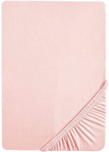 biberna Spannbettlaken 90x200cm (90x190cm bis 100x200cm), Spannbetttuch Stretch Jersey, rosa rose