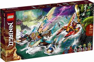 LEGO 71748 NINJAGO Duell der Katamarane Bauset mit 4 Spielzeugbooten Minifiguren