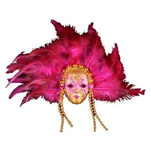 Kostüm Zubehör Venezianische Maske pink Karneval Fasching