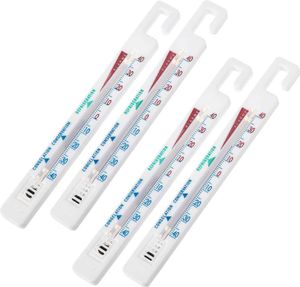 SIDCO Kühlschrankthermometer 4 x Thermometer Analog Kühlbox Kühlschrank weiß