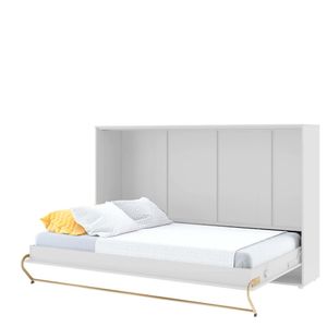 Furniture24 Schrankbett Concept PRO Horizontal, Wandklappbett, Bettschrank, Wandbett, Schrank mit integriertem Klappbett, Funktionsbett 120 x 200 cm, Weiß, Horizontal