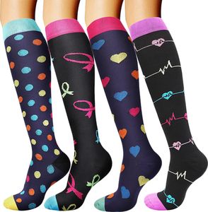 ALSTER HERZ® 4 Paar Damen Kompressionsstrümpfe Bunt, Größe 36-41, A0241