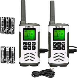 Retevis RT45 Walkie Talkie Aufladbar, USB Lizenzfrei 16 Kanäle, VOX Taschenlampe, PMR446 Funkgeräte für Familie Camping jagen (2er)