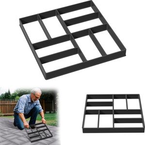 UISEBRT DIY Pflasterform 2 Stück, Gehweg Form für Beton, 40x40x4cm Pflasterstein Schablone, Wiederverwendbare Gehwegplatte für Garten, Terrasse und Hof (Typ D)