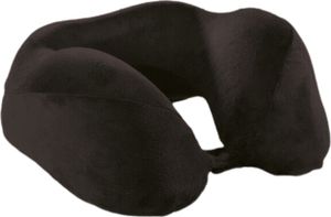 EVE Textile Reisekissen Schwarz mit Erhöhung 35x30x8 cm Nackenkissen Memory Foam Autokissen Flugzeugkissen Bahnkissen Travel Pillow Ergonomisch