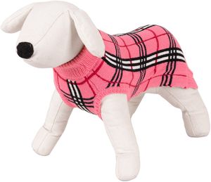 Happet svetr pro psy 470L růžový kostkovaný L-35cm