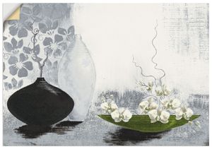 ARTland Wandbild, selbstklebend Modernes bauchiges Gefäß mit Orchideen Größe: 70x50 cm