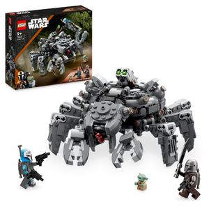 LEGO 75361 Star Wars Der Spinnenpanzer, Baubares Mandalorianer-Spielzeug mit verbundenen Teilen, 2 Minifiguren, Grogu Baby Yoda-Figur und Dunkelschwert, Set der 3. Staffel