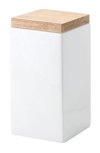 2 Stück Continenta Kaffee Vorratsdose aus Keramik, quadratisch, mit Holzdeckel, luftdichter Vorratsbehälter, 1,2 Liter, 10 x 10 x 20,5 cm, Set by Dant