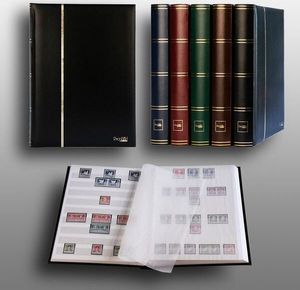 Prophila Collection 60 weiße Seiten Luxus Briefmarkenalbum Einsteckbuch wattierter schwarzer Einband