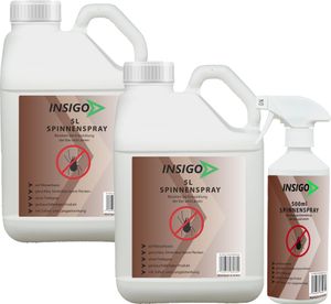 INSIGO 2x5L + 500ml Anti Spinnenspray Spinnenmittel Spinnenabwehr gegen Spinnen-Bekämpfung Spinnen vertreiben Schutz Zecken Ungeziefer