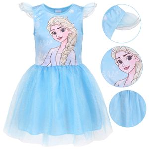 Frozen Elsa blaues Tüllkleid, kurzarm Mädchen Kleid 8-9 Jahre