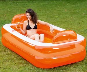 Happy People Pool Relax and Enjoy 195x122x50 cm Orange