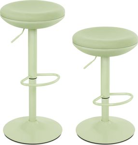 IWMH Barhocker, 2er Set Tresenhocker, Höhenverstellbar Barstühle ohne Lehne, Modern Hocker für Bar Cafés Tresen Küchen Esszimmer - Grün