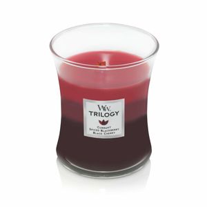 Woodwick Sun Ripened Berries Trilogy Vase (jagody dojrzewające w słońcu) - Świeca zapachowa 275 G