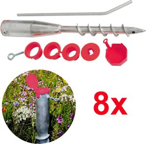 8x Bodenhülse Einschraubbodenhülse verzinkt 25-64 mm Einschraubhülse Sonnenschirm